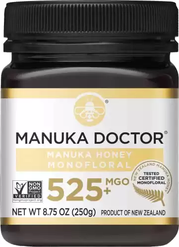 MANUKA DOCTOR - MGO 525+ Manuka Honey Monofloral, 100% Pure New Zealand Honey. Certified. Guaranteed. RAW. Non-GMO (8.75 oz)