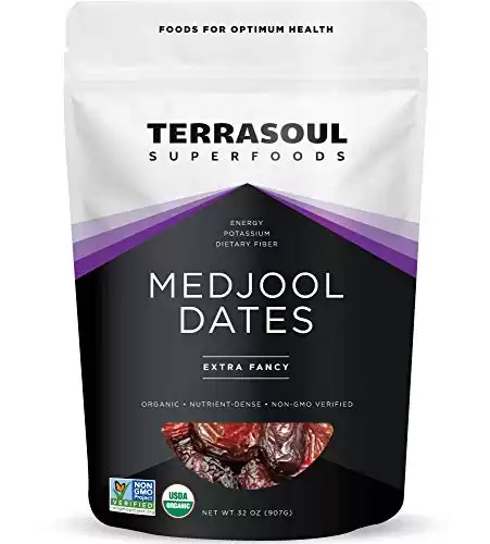 Terrasoul Superfoods Organic Medjool Dates, 2 Lbs - Soft Chewy Texture | Sweet Caramel Flavor | Farm Fresh