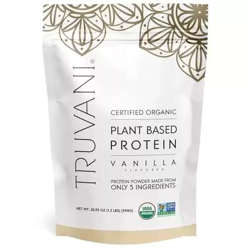 Truvani Pea Protein Powder, Vanilla, 20.9oz, 1pk, 20 Servings