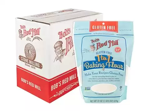 Bob's Red Mill Gluten Free 1-to-1 Baking Flour, 22-ounce (Pack of 4)