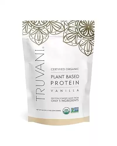 Truvani Vegan Pea Protein Powder | Vanilla | 20g Organic Plant Based Protein | 18 Servings | Keto | Gluten & Dairy Free | Low Carb | No Added Sugar